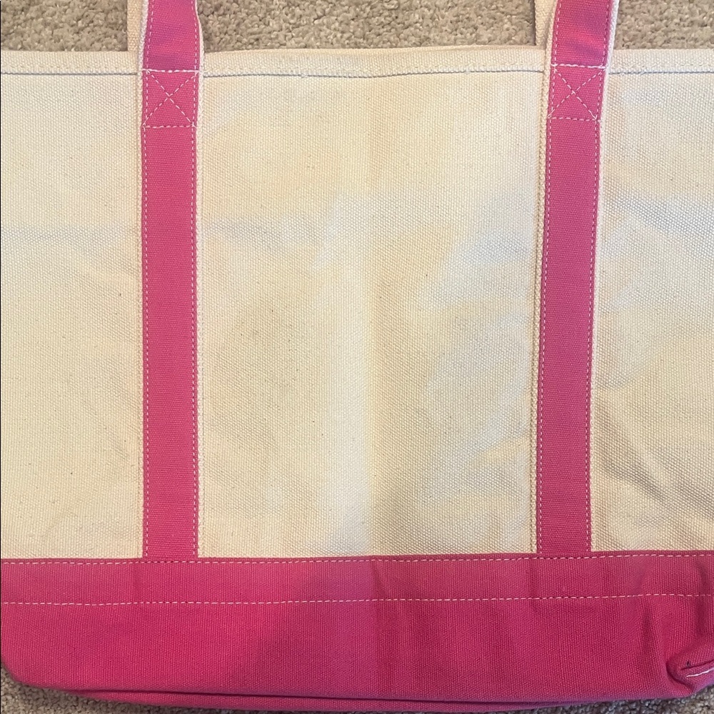 The Black Dog Pink and Cream Canvas Tote/Shoulder Bag - Picture 7 of 10
